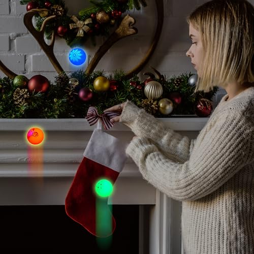 Christmas Glow in the Dark Bouncy Balls Set - 100 Pack, 0.98 Inch
