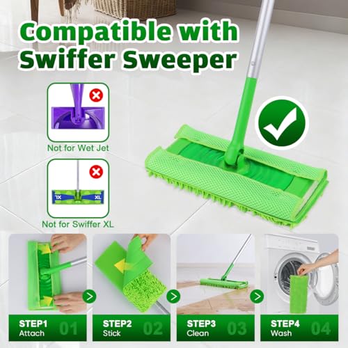 UNIMADE Reusable Microfiber Mop Pads for Swiffer Sweeper - 6 Pack