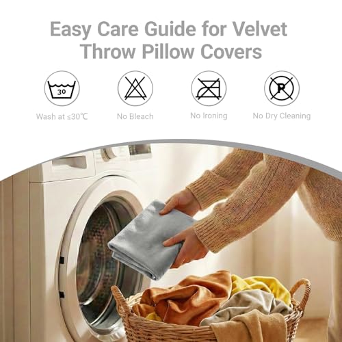 Velvet Throw Pillow Covers 4 Pack 18x18 Inches - Elegant Home Decor