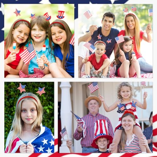 ANBALA Patriotic 4th of July Headbands 4-Piece Party Hair Accessories