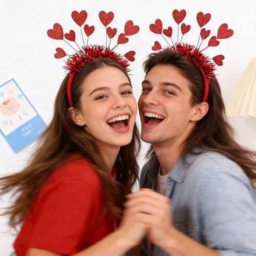 Valentine Red Heart Headband Glitter Hairband Party Supplies