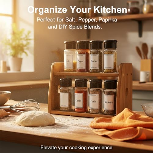 TIESOME 6 Pcs Clear Plastic Spice Jars with Shaker Lids, 3 oz Containers