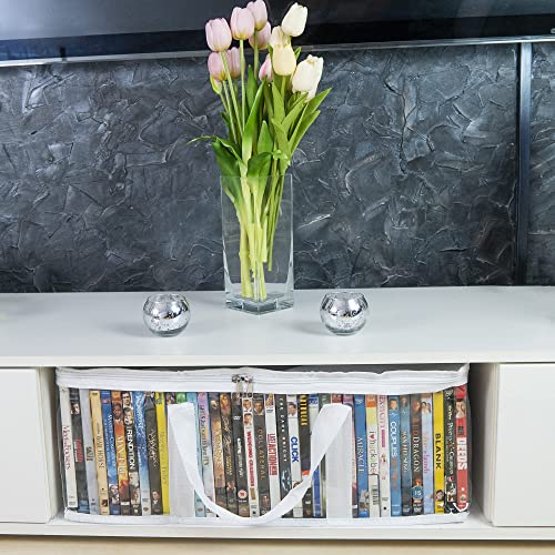 DVD Storage Bag - Clear PVC Organizer for 40 Cases with Dividers