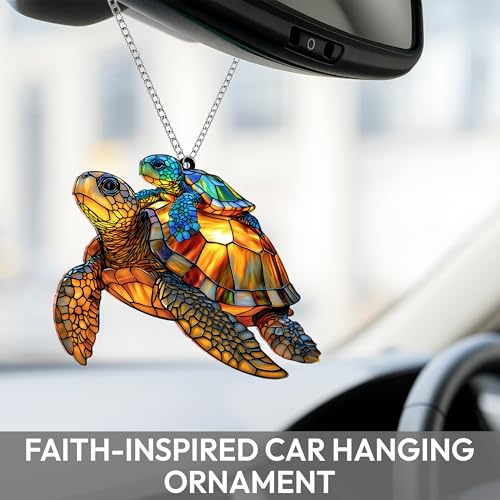 Sea Turtle Gift for Women, Mom & Daughter Christmas Ornament with Card