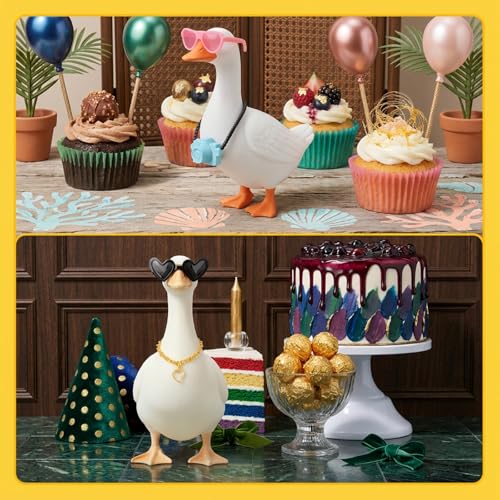 15-Piece Mini Desk Goose Outfit Set with Sunglasses & Accessories