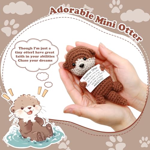Otter Crochet Doll - Positive Emotional Gift with Message Card