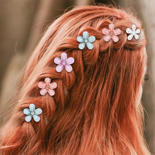 12 Pcs Mini Pearl Hair Claw Clips Small Flower Hair Pins for Women