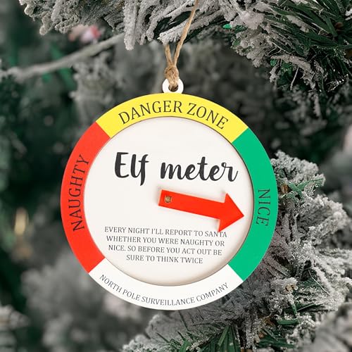 Elf Meter Ornament - Interactive Naughty or Nice Holiday Decoration