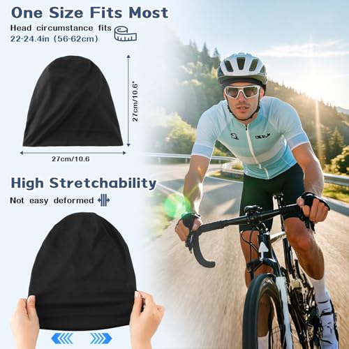 2 Pack Cooling Skull Caps for Men Women - Sweat Wicking Stretchy Cycling Caps, Sports Running Hats, Helmet Liner