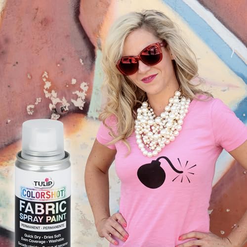 TULIP ColorShot Fabric Spray Paint - Matte Black, 3 oz, Washable & Quick-Drying