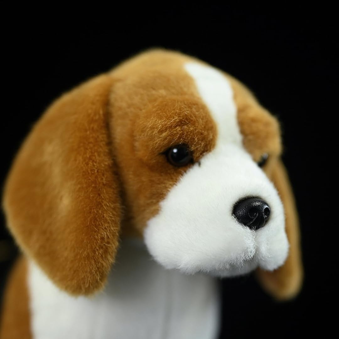 Realistic Beagle Plush - 11.4'' Large Beagle Dog Stuffed Animal - Plushy and Squishy Pillow - Cute Dog Puppy Animal Plushie