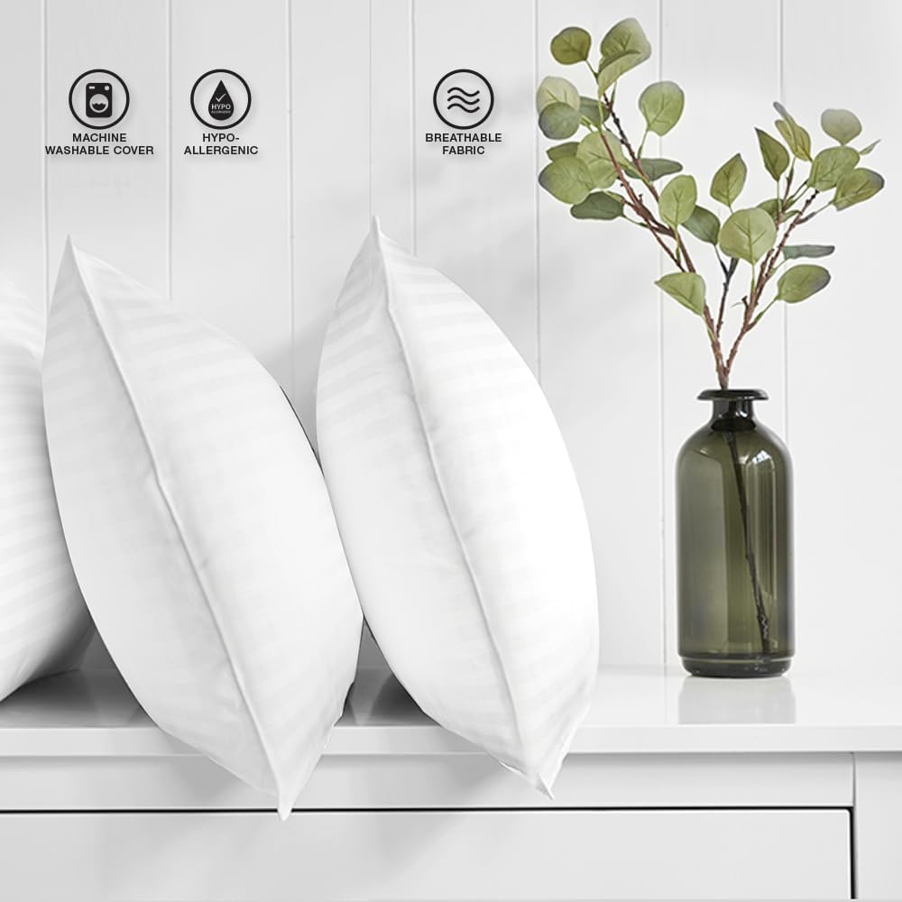 Premium Gel Pillow - Luxury Plush Soft Bed Pillows for Home & Hotel | Standard Size White, Pack of 2