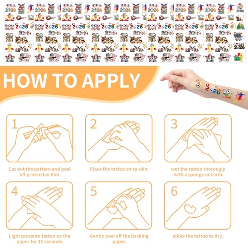 World Soccer Temporary Tattoos, North American Sports Party Favors (8 Sheets)