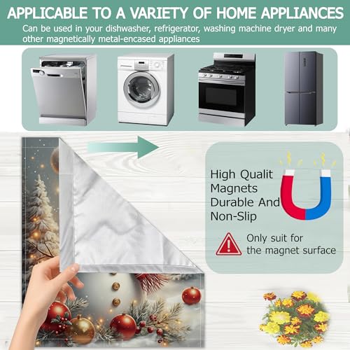 Cute Snowman Refrigerator Magnet Cover - Christmas Kitchen Decor 23x26 Inch