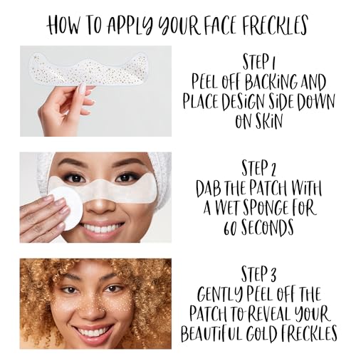 UBUN2 Gold Sparkle Freckles Face Tattoo - 8 Pack Glitter Speckles