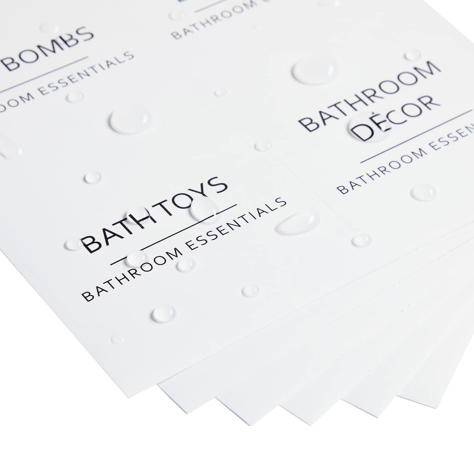 Talented Kitchen Minimalist Bathroom Labels for Organizing - 174 Labels, 2.5" x 2.5" & 2.5" x 0.75", Black on White - Stickers for Jars & Bottles - Water-Resistant for Medicine Cabinet