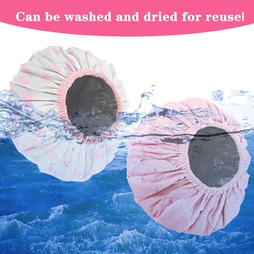 Quilax 2Pcs Deep Conditioning Hair Heat Cap, Waterproof Reusable Pink