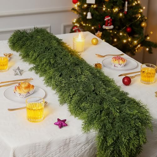 7FT Artificial Cedar Garland for Christmas Decorations - Full & Durable, Rainproof