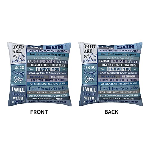 Son Gift Throw Pillow Cover 18x18 Inches - Inspirational Graduation Gift