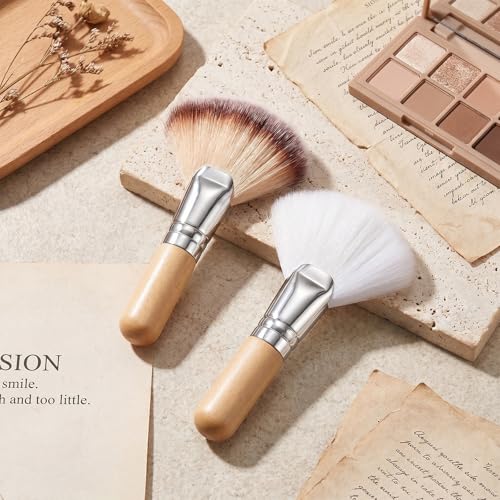 Twisina 2-Piece Fluffy Fan Makeup Brushes Soft Esthetician Face Tools