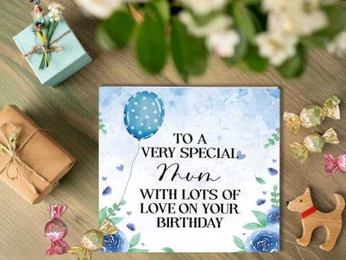 Timeless Birthday Card with Watercolor Flowers & Balloon - 5.9x5.9 in