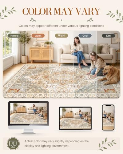 OLANLY 2' x 6' Beige Washable Runner Rug - Soft Non-Slip Carpet