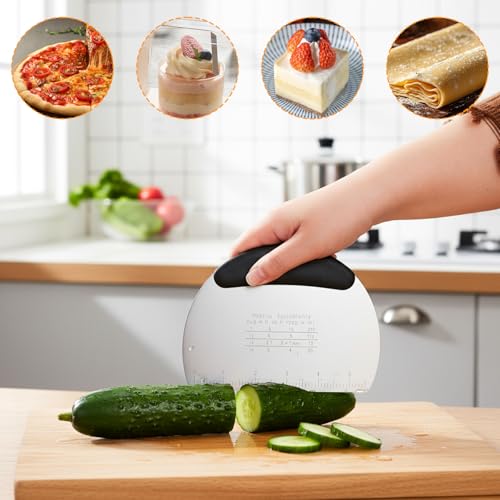 Premium Stainless Steel Dough Scraper with Grip Handle