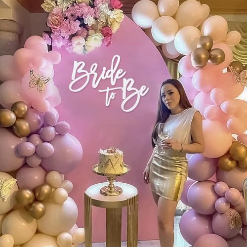 MASTRON Glitter White Felt Bride to Be Sign - Bridal Shower & Wedding Decor (Variation: Glitter White BTB)