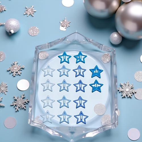 Cauaoa Blue Star Hair Barrettes Alloy Hair Clips 12 Pcs