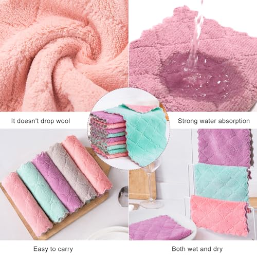 MISSJOJIAY 20 Pack Ultra Absorbent Coral Velvet Kitchen Towels