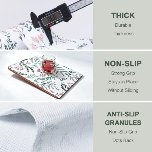 Fern Floral Shelf Liner, 12" x 118" Non-Adhesive Waterproof Drawer Mat