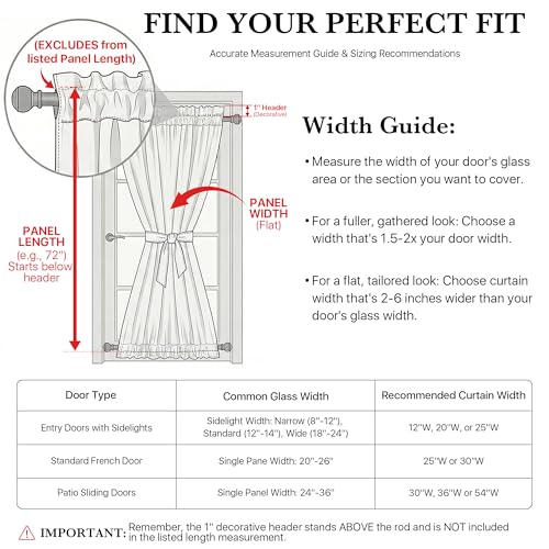 NICETOWN White Sidelight Curtain - Non See-Through, 12x72 inches