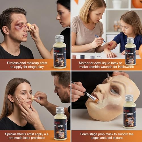GloomGlo Liquid Latex SFX Makeup 30ml for Special Effects Wounds & Cosplay
