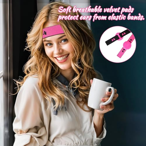 Adjustable Elastic Wig Band for Lace Front Wigs 2 Pcs Rose Red Bow