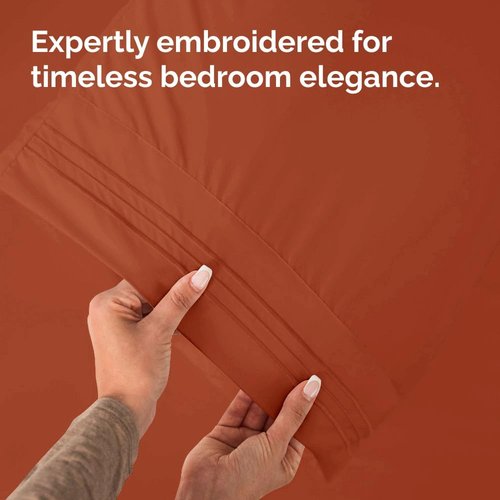 King Standard Pillow Cases - Soft Hotel Quality Pillowcase Covers | Comfy & Fade-Free - Terracotta - 2 Piece Set
