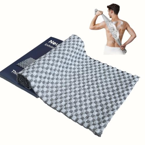 Exfoliating Washcloth for Dry Itchy Skin - Dual Sided Shower Scrubber