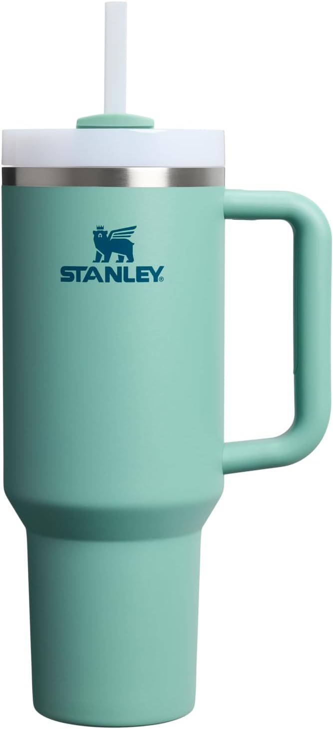 STANLEY Quencher H2.0 Tumbler - 40 oz Insulated Stainless Steel Cup with Handle & Straw | BPA-Free | Spring Green