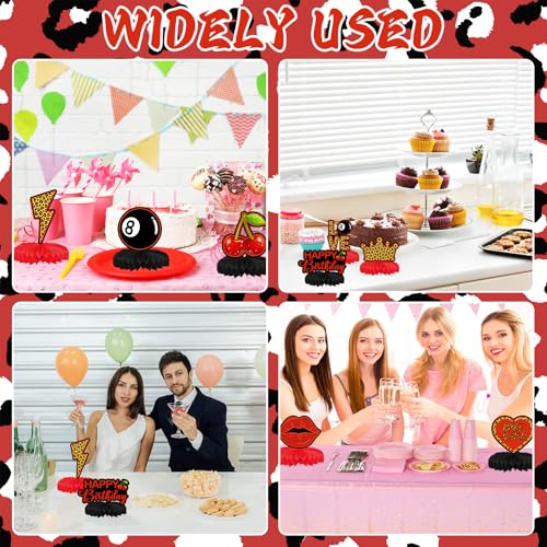8-Piece Red Cheetah Print Birthday Decorations Set
