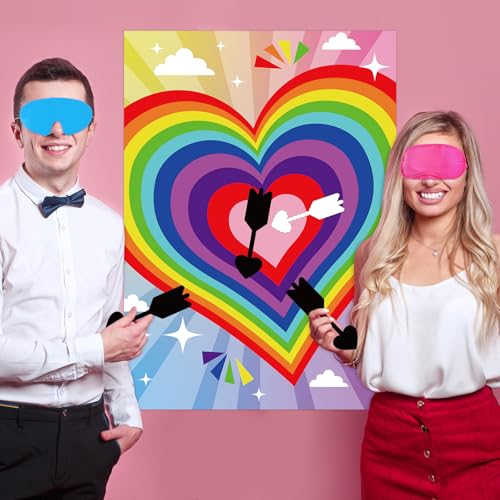 Pin The Arrow On The Heart Valentines Game Set for Kids