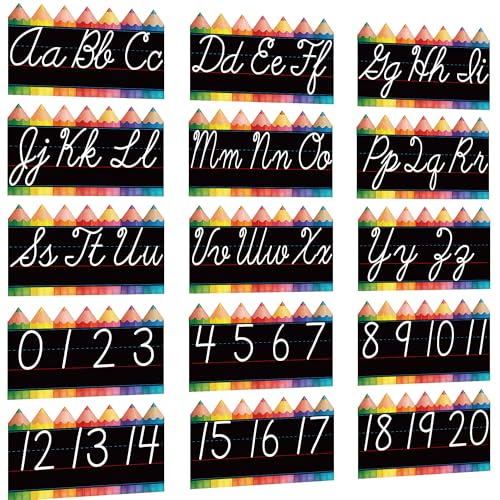 Cursive Alphabet Bulletin Board Set - 15 PCS Classroom Decor