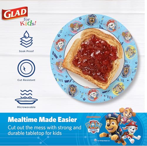 Glad Paw Patrol Disposable Paper Plates, 7-Inch, 20 Count