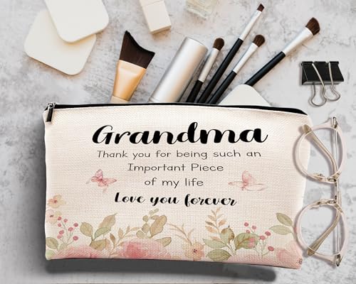 Pink Floral Grandma Makeup Bag Travel Toiletry Pouch Gift