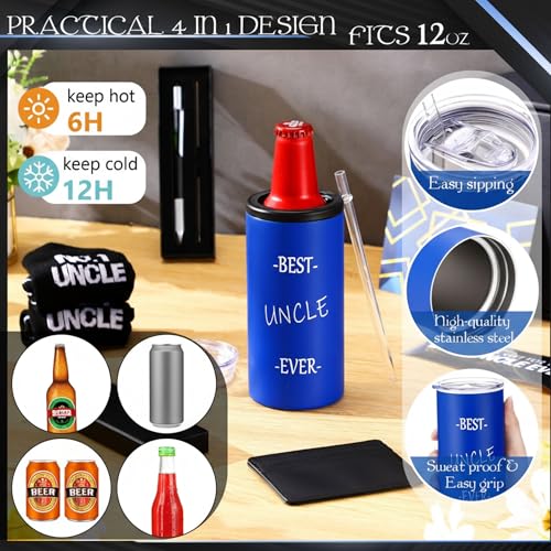 Uncle Gift Set Vivid Style - Insulated Tumbler Socks Keychain Pen Card Holder