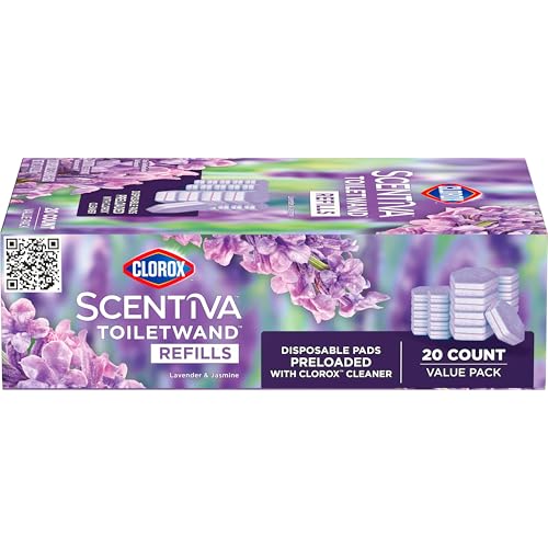 Clorox Scentiva ToiletWand Refills, Lavender and Jasmine, 20 Count