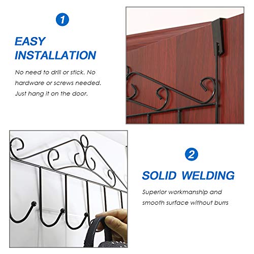 Heavy-Duty Over Door Hooks Organizer with 7 Anti-Rust Hooks