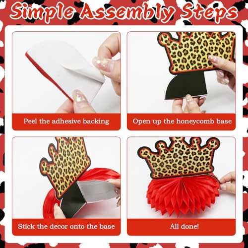 8-Piece Red Cheetah Print Birthday Decorations Set