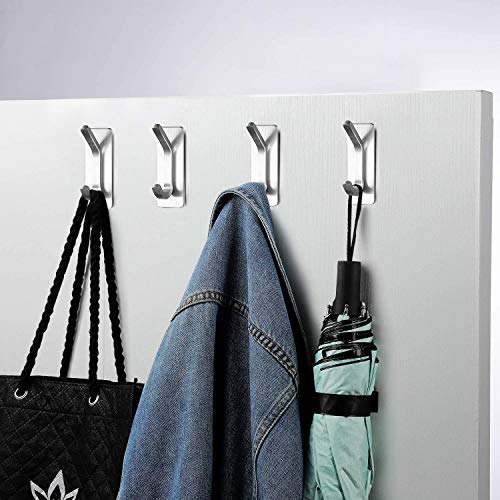 YIGII Heavy Duty Adhesive Towel Hooks, SUS304 Stainless Steel - Silver