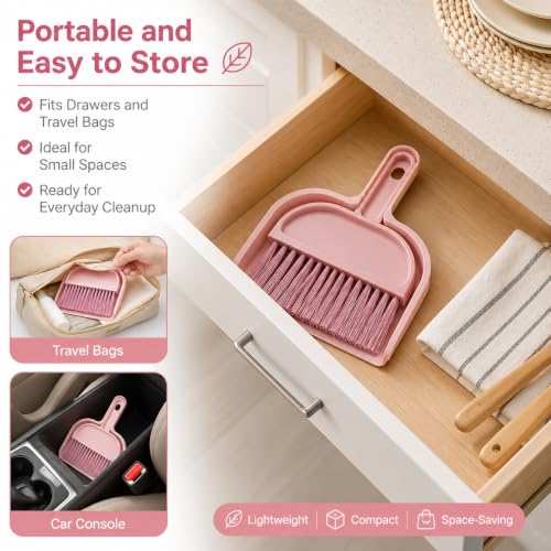 Kryoflare Mini Broom and Dustpan Set for Home, Car, and Travel