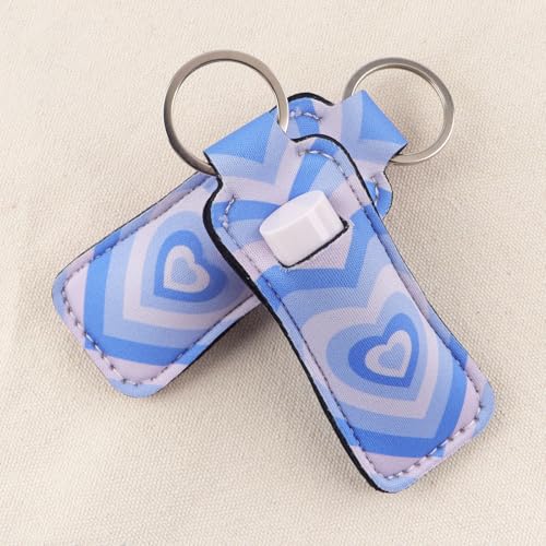 4 Pcs Lip Balm Holder Keychain Elastic Fabric Lipstick Sleeves