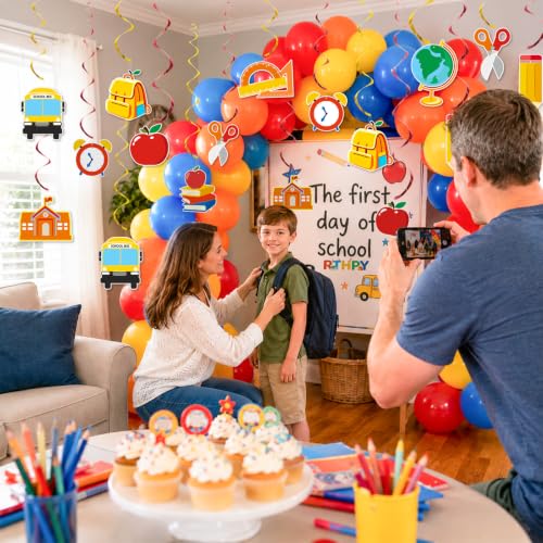 Back to School Hanging Swirls Decorations Set - 20 Pieces